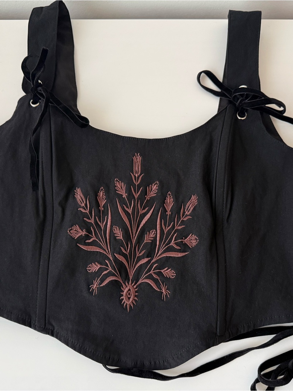 Disturbia black embroidered Cybele corset top size 8